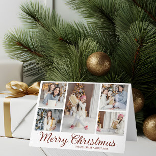 Elegante rote Schrift Frohe Weihnachten Fotocollag