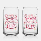 Elegante rote Schrift mit Champagner Dosenglas (Rückseite)