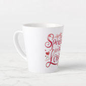 Elegante rote Schrift mit Champagner Milchtasse (Linke Ecke)