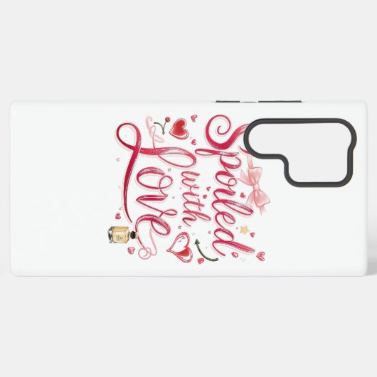 Elegante rote Schrift mit Champagner Samsung Galaxy Hülle (Rückseite (Horizontal))