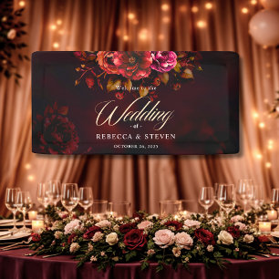 Elegante rote schwarze stimmungsvolle florale Hoch Banner