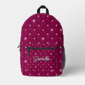 Elegante rote silberne Imitate Glitzer Tropfen mit Bedruckter Rucksack (Vorderseite)