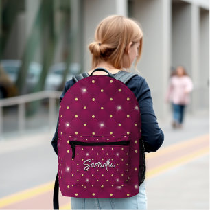 Elegante rote silberne Imitate Glitzer Tropfen mit Bedruckter Rucksack