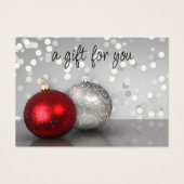 Elegante rote silberne Weihnachtskugeln Geschenkka (Vorderseite)