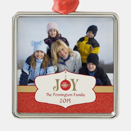 Elegante rote silbernes ornament (Vorne)