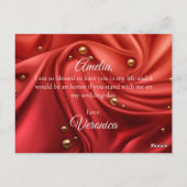 Elegante rote Silky Velvet wird meine Bridesmaid s Postkarte (Rückseite)