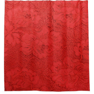Elegante rote Spitze, nahtlose Textur Duschvorhang