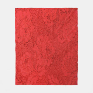 Elegante rote Spitze, nahtlose Textur Fleecedecke