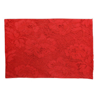 Elegante rote Spitze, nahtlose Textur Kissenbezug