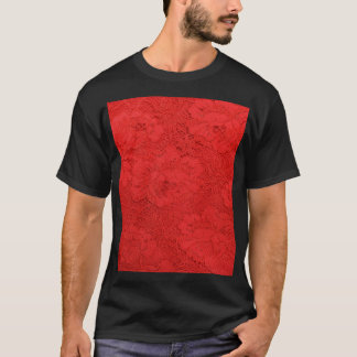 Elegante rote Spitze, nahtlose Textur T-Shirt