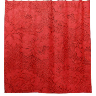Elegante rote Spitzen, nahtlose Textur Duschvorhang