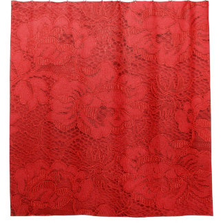 Elegante rote Spitzen, nahtlose Textur Duschvorhang