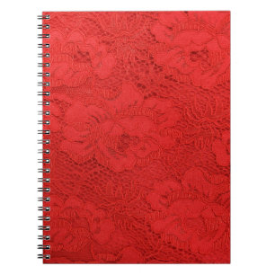 Elegante rote Spitzen, nahtlose Textur Notizblock