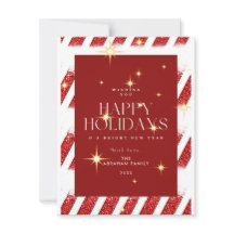 Elegante Rote Streifen Sparkling Weihnachten Non-F