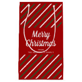 Elegante Rote Streifen Weihnachten Kleine Geschenktüte (Vorderseite)