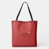 elegante, rote Tasche mit Herz (Rückseite)