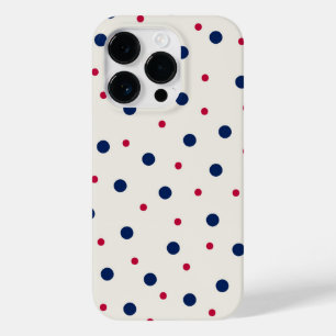 Elegante rote und blaue Polka-Punkte Case-Mate iPhone 14 Pro Hülle