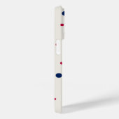 Elegante rote und blaue Polka-Punkte Case-Mate iPhone Hülle (Rückseite / Rechts)