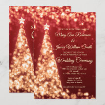 Elegante Rote und Gold Weihnachtsfeiertage Hochzei