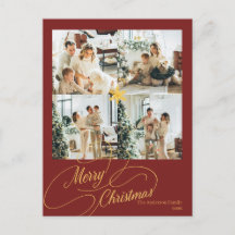 Elegante rote und goldene Frohe Weihnachten Famili