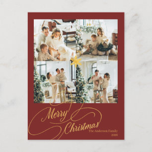 Elegante rote und goldene Frohe Weihnachten Famili