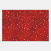 Elegante rote und goldene Weihnachtsbeleuchtung fe Geschenkpapier Set (Vorderseite 3)