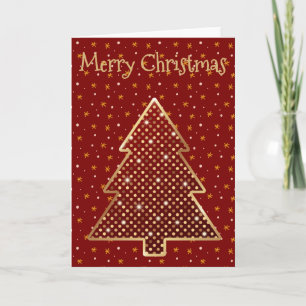 Elegante rote und goldene Weihnachtskarte Karte