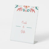 Elegante rote und grüne Hochzeitskarten und Gesche Sockelschild (Vorderseite)