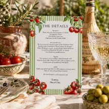 Elegante rote und grüne Pomodori-Details-Hochzeit