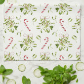 Elegante Rote und Grüne Weihnachtsgrün Geschirrtuch (Gefaltet)