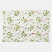 Elegante Rote und Grüne Weihnachtsgrün Geschirrtuch (Horizontal)