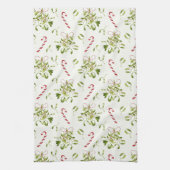 Elegante Rote und Grüne Weihnachtsgrün Geschirrtuch (Vertikal)