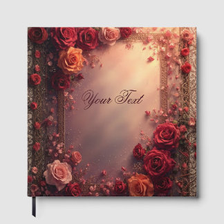 Elegante rote und rosa Hochzeitsrosen Gästebuch