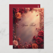 Elegante rote und rosa Hochzeitsrosen Postkarte (Vorne/Hinten)
