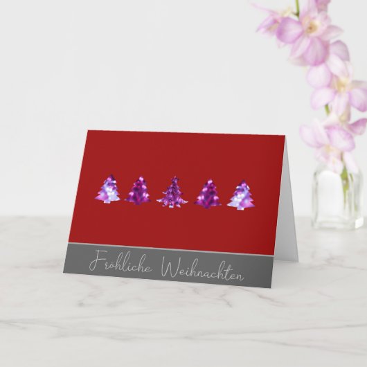 Elegante rote und rosa Weihnachtsbäume Karte (Orchidee)