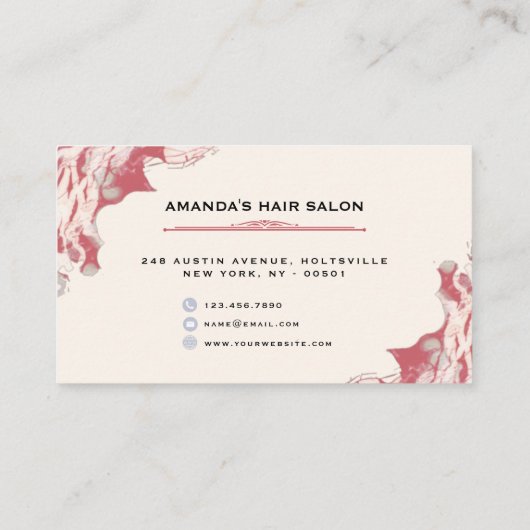 Elegante Rote und Schwarze Wasserfarben Loyalität Treuekarte (Rückseite)