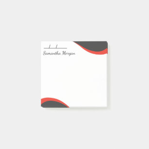 Elegante rote und schwarze Wellen anpassbar Post-it Klebezettel