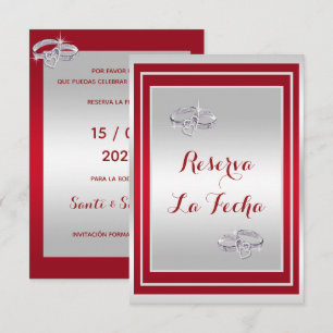 Elegante Rote Und Silberne Eheringe Save The Date