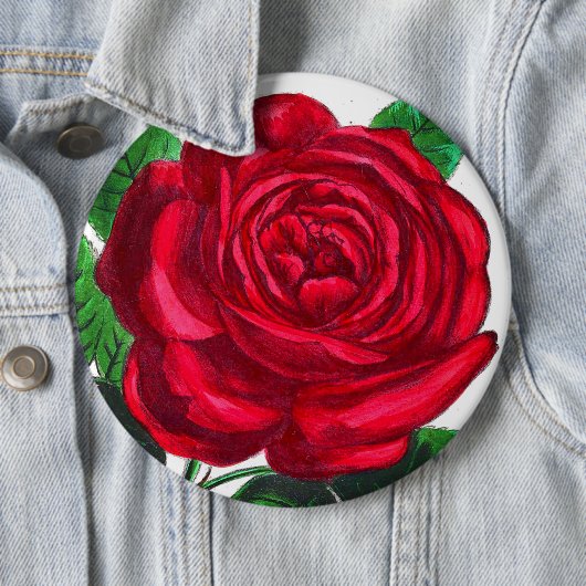 Elegante Rote Vintage Rose Blume Button (Beispiel)