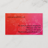 Elegante rote Visitenkarten Visitenkarte (Rückseite)