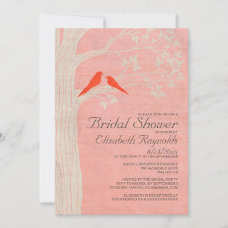 Elegante Rote Vögel Bridal Dusche Einladungen