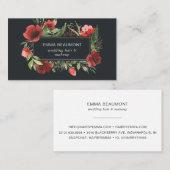 Elegante Rote Wasserfarbe Blumenbeere Visitenkarte (Vorne/Hinten)