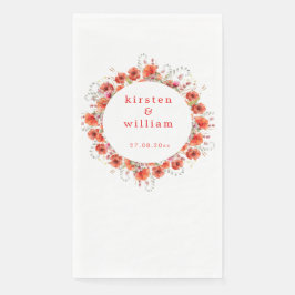 Elegante Rote Wasserfarben - Hochzeiten Serviette