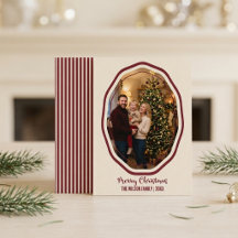 Elegante rote Weihnachts-Familienfoto modern und i