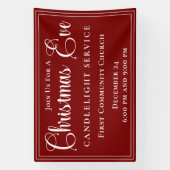 Elegante rote Weihnachtsabend-Kerzenlicht-Andacht Banner (Vertikal)