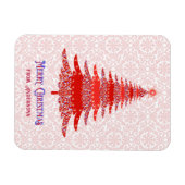 Elegante Rote Weihnachtsbaum Personalisierte Schne Magnet (Horizontal)