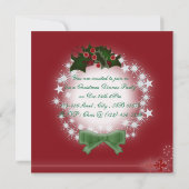 Elegante Rote Weihnachtsessen Party Einladung (Rückseite)