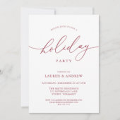 Elegante Rote Weihnachtsfeier Einladung (Vorderseite)