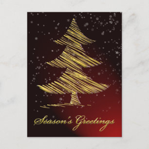 elegante rote Weihnachtskarte für Unternehmen Post Feiertagspostkarte
