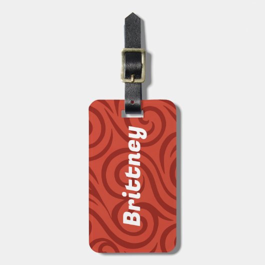 Elegante Rote Wirbel Gepäckanhänger (Vorderseite vertikal)